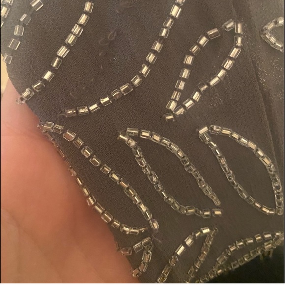 Frock and frill Formal Gatsby beaded Fringe Cold Shoulder Dress - Picture 3 of 3